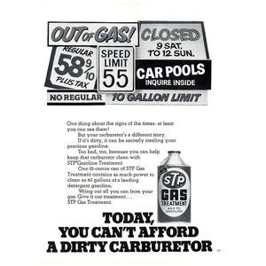1974 STP Gas Treatment Can't Afford A Dirty Carburetor Vintage Print Ad Decor